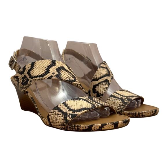 Franco Sarto Danila2 Wedge Sandals Reptile Snakeskin 9.5 - Picture 6 of 13